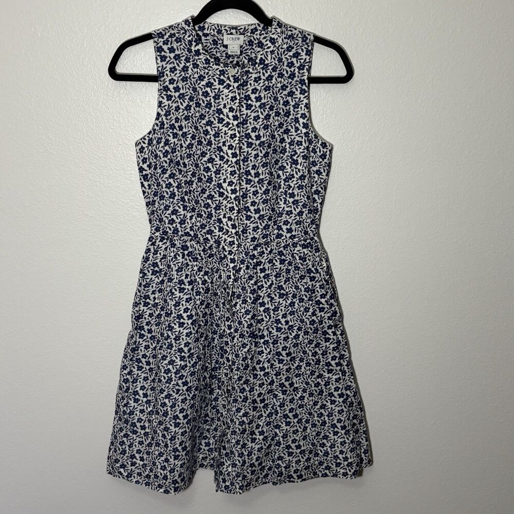 J Crew Factory Floral Linen Cotton T Shirt Dress 0